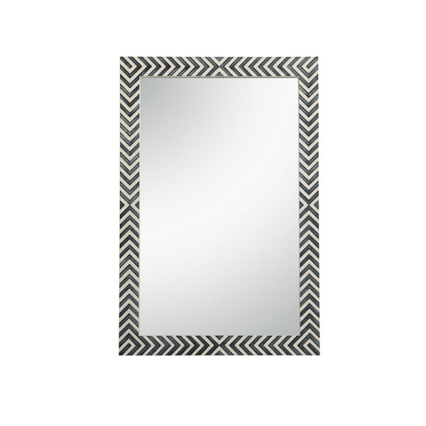 Colette Chevron 28 x 42 Inches Rectangular Mirror, image 1