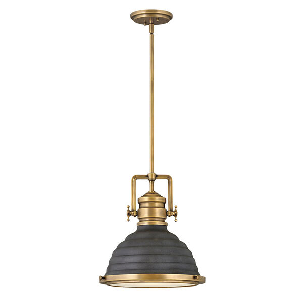 Keating Heritage Brass With Aged Zinc One-Light Pendant, image 3