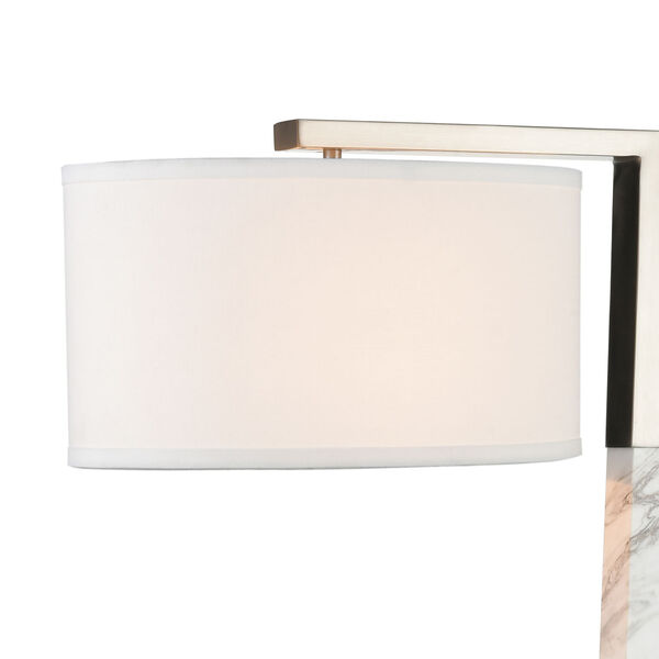 Erudite Brushed Nickel with White Marble One-Light Table Lamp, image 3
