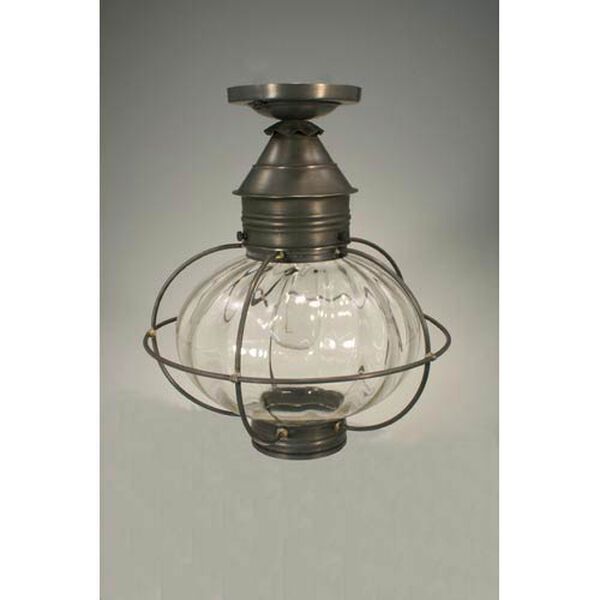 Onion Dark Brass One-Light Outdoor Flush Mount with Clear Glass, image 1