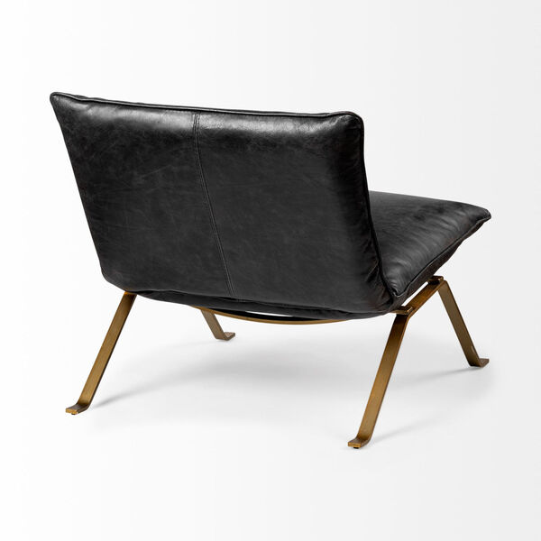Flavelle II Black Leather Cusion Seat Slipper Chair, image 6