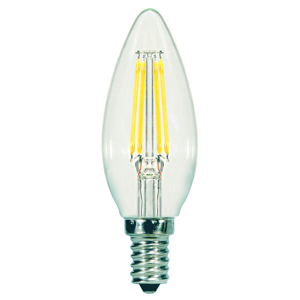 SATCO Clear LED C11 Candelabra 5.5 Watt LED Filament Bulb with 2700K 500 Lumens 80 CRI and 360 Degrees Beam, image 1