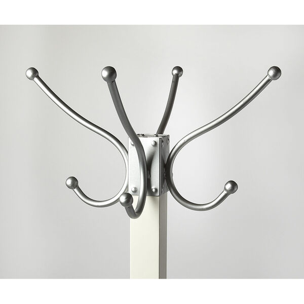 Logan Square White and Silver Coat Rack, image 4