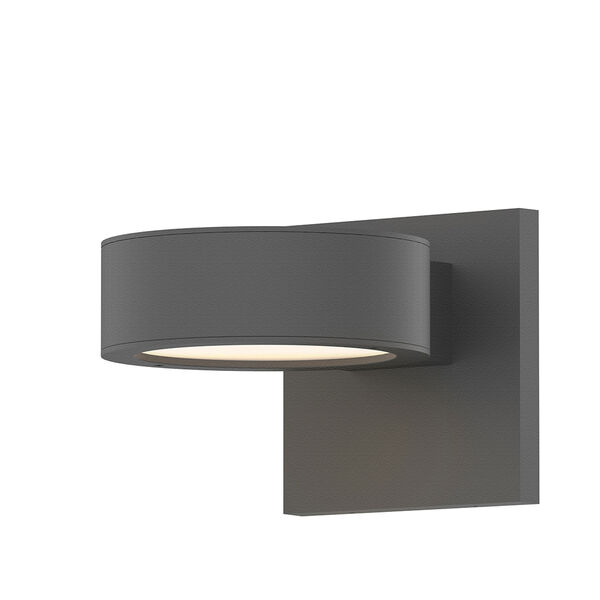 Inside-Out REALS Textured Gray Up Down LED Sconce with Plate Lens and Plate Cap with Frosted White Lens, image 1
