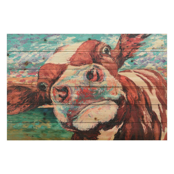 Curious Cow 1 Digital Print on Solid Wood Wall Art, image 2