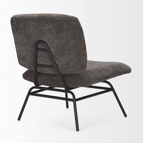 Nora Charcoal Fabric With Matte Black Metal Legs Accent Chair, image 6
