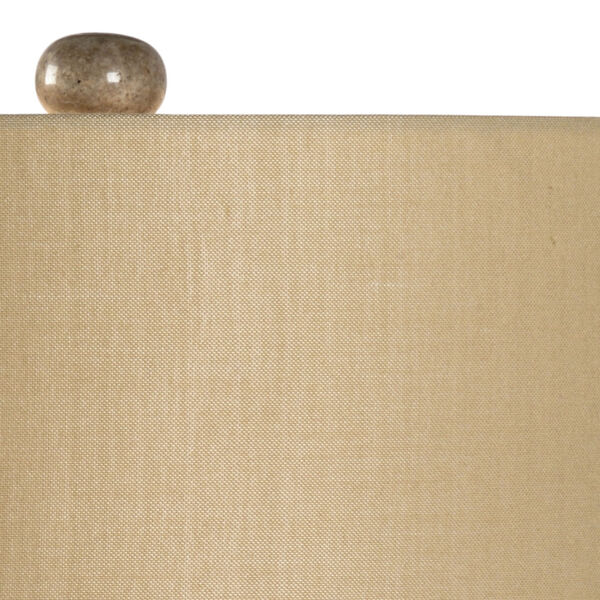 Gray and Brass One-Light Column Table Lamp, image 3