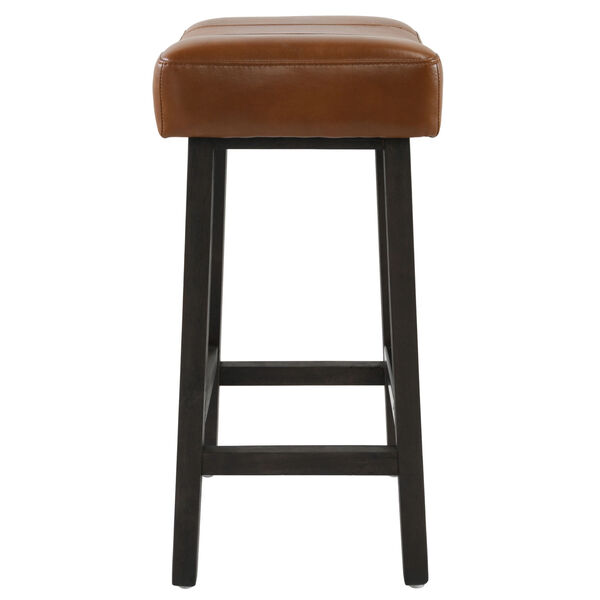Lauri Caramel and Dark Brown Backless Counterstool, image 6