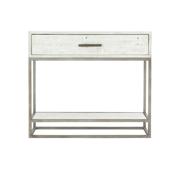 Glazed Silver and White Loft Alvar Nightstand in Brushed White, image 2