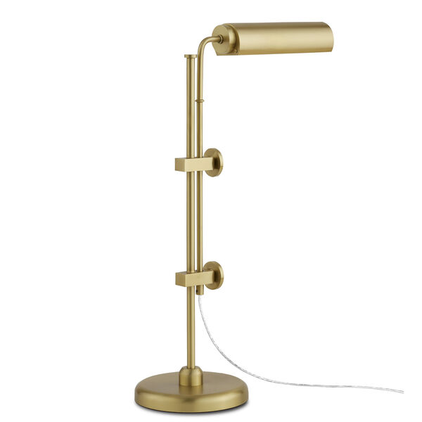 Satire Brushed Brass One-Light Integrated LED Table Lamp, image 1