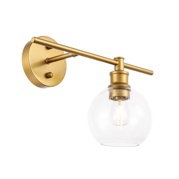 Collier Brass One-Light Bath Vanity with Clear Glass, image 6