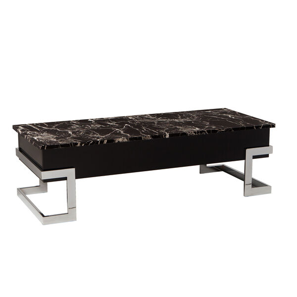 Torina Lift Top Multifunctional Cocktail Table - Faux Marble, image 3