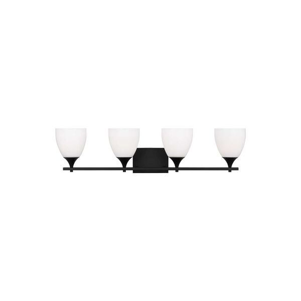 Toffino Midnight Black Four-Light Bath Vanity with Milk Glass by Drew and Jonathan, image 1