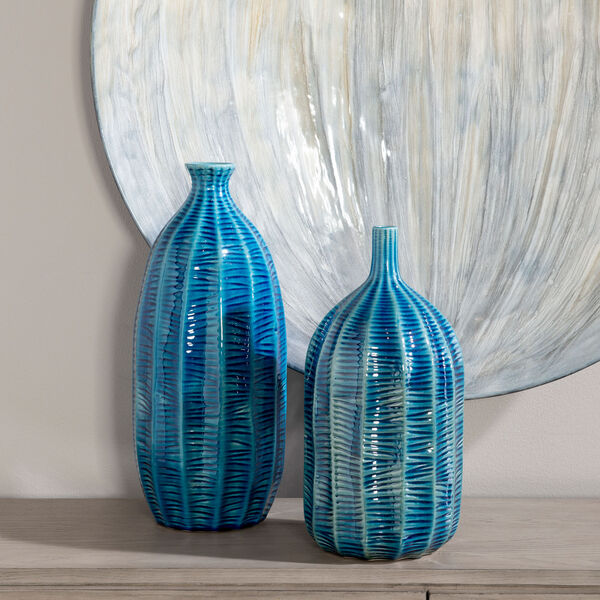 Bixby Blue Vases, Set of 2, image 1