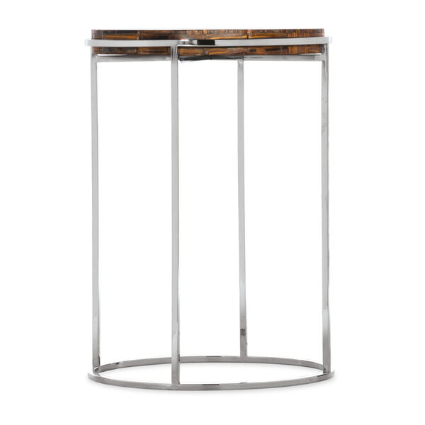 Melange Stainless Steel Telsa 18-Inch Accent Table, image 1