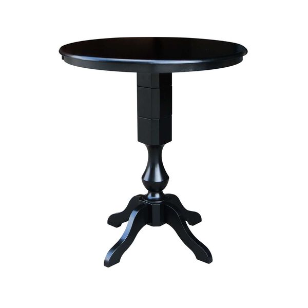 Black Round Pedestal Bar Height Table, image 1