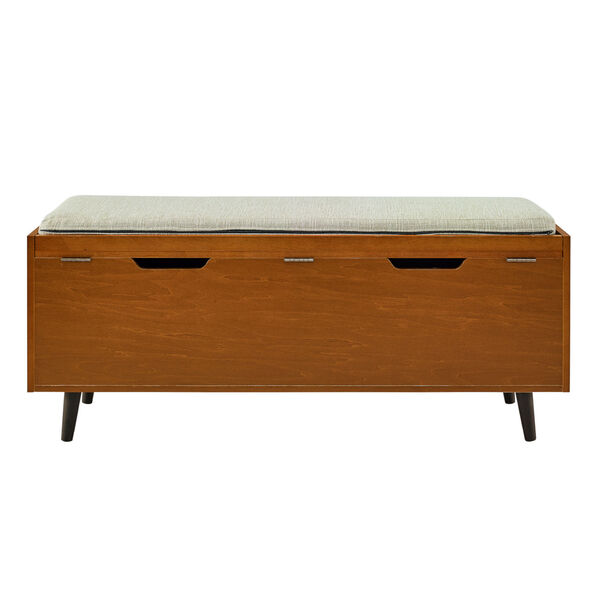 Acorn and White Storage Bench with Cushion, image 6