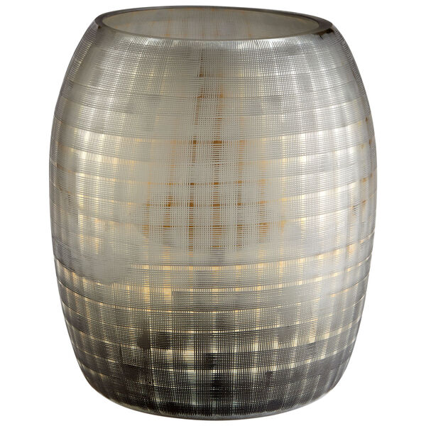 Combed Iridescent Gold Gradient Grid Vase, image 1