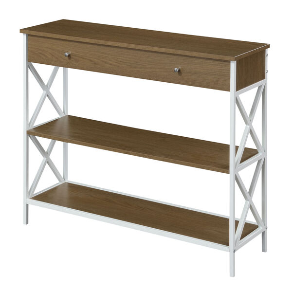 Tucson Driftwood and White Single Drawer Console Table, image 2