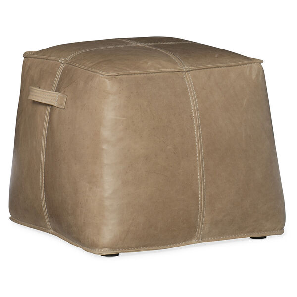 Dizzy Brown Leather Ottoman, image 1