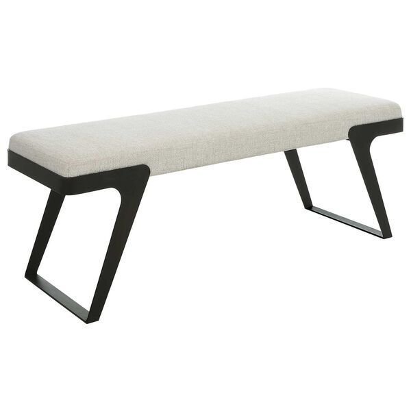Hover Aged Black and Soft White Modern Bench, image 1