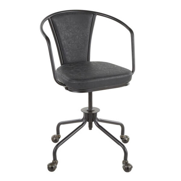 Oregon Black and Dark Grey Upholstered Task Chair, image 1