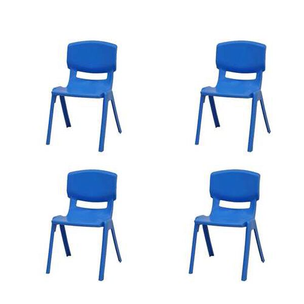 Mambo Kids Blue Outdoor Stackable Armchair, Set of Four, image 1