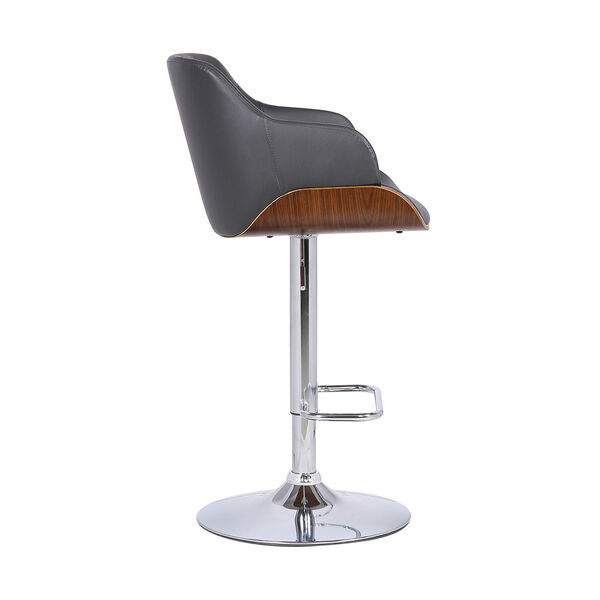Toby Gray and Chrome 33-Inch Bar Stool, image 3