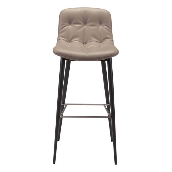 Tangiers Taupe and Black Bar Stool, Set of Two, image 4
