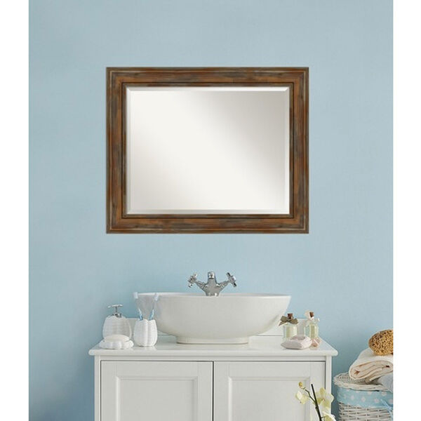 Alexandria Rustic Brown Bathroom Wall Mirror, image 4