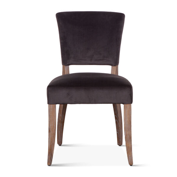Portia Asphalt Gray and Whitewash Velvet Side Chair, Set of 2, image 1