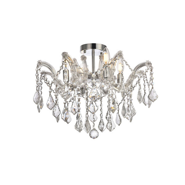 Maria Theresa Chrome 18-Inch Four-Light Flush Mount with Clear Elegant Cut Crystal, image 2