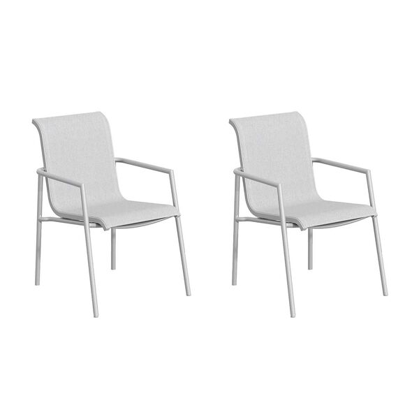 Orso White Gray Sling Armchair , Set of Two, image 1