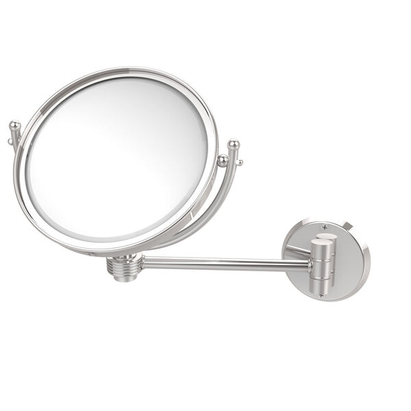 8 Inch Wall Mounted Make-Up Mirror 4X Magnification, Polished Chrome, image 1