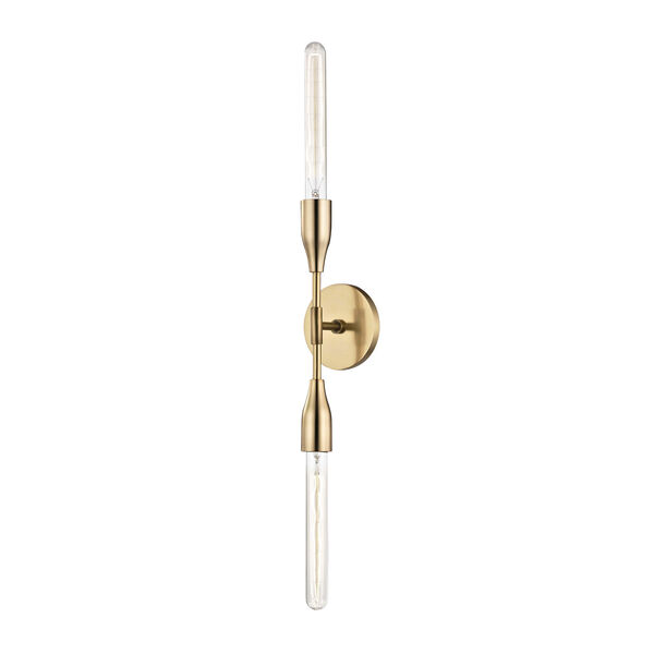 Tara Aged Brass 5-Inch Two-Light Wall Sconce, image 1