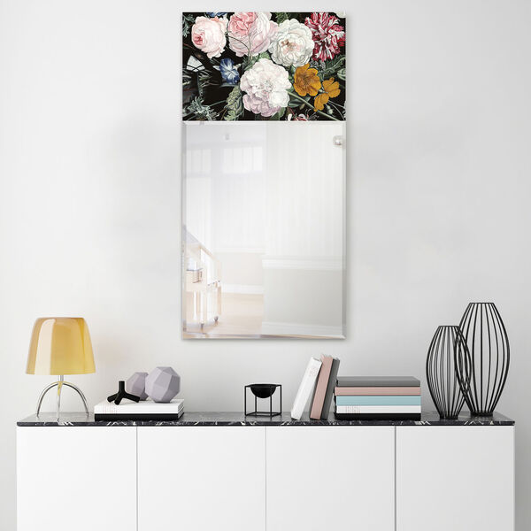 B- Bouquet Multicolor 48 x 24-Inch Rectangular Beveled Wall Mirror, image 1
