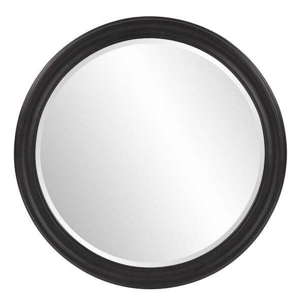 George Matte Black Round Mirror, image 1