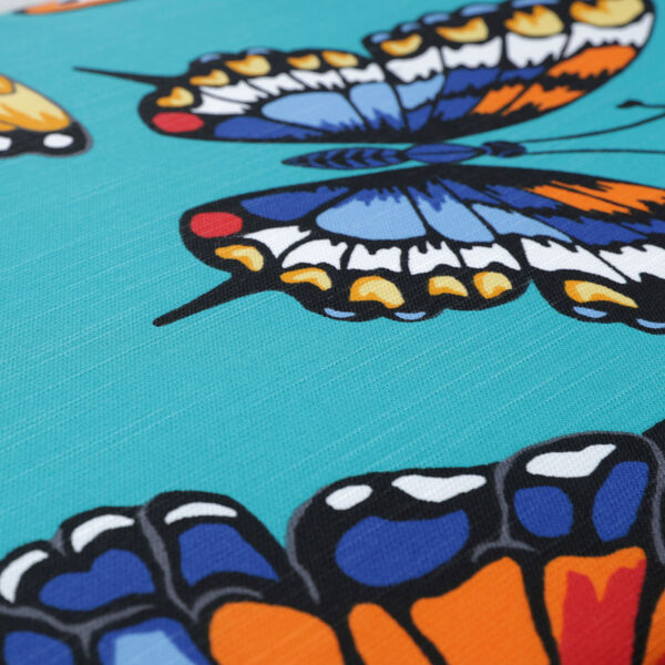 Butterfly Garden Turquoise Floor Pillow, image 3