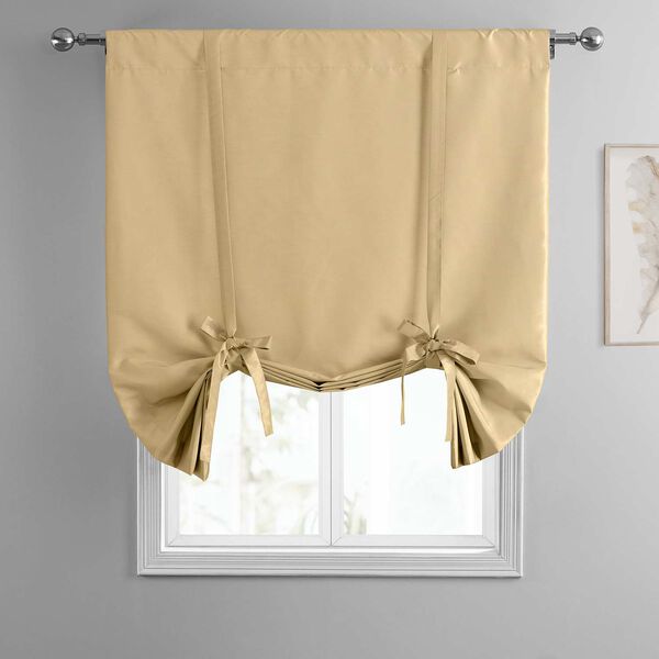 Butternut Vintage Textured Faux Dupioni Silk Tie-Up Window Shade Single Panel, image 3