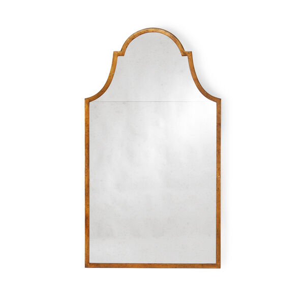 Lisa Kahn Iron and Gold Architectural Wall Mirror, image 1