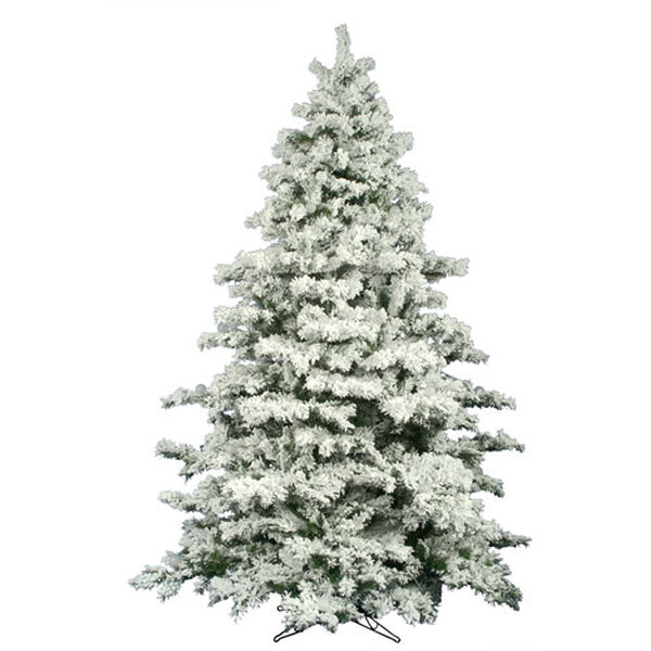 Flocked White on Green Alaskan Christmas Tree 10-foot, image 1