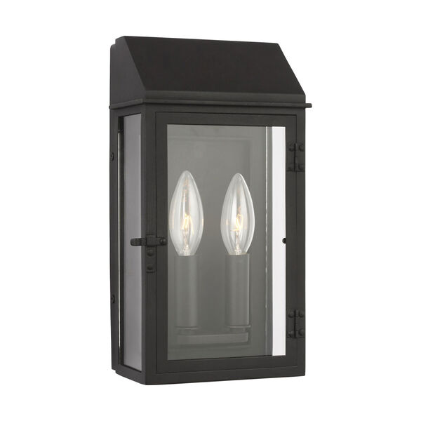 Hingham Textured Black Seven-Inch Two-Light Outdoor Wall Sconce, image 2