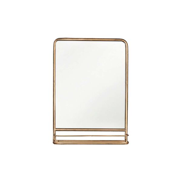 Brass 20 x 28-Inch Wall Mirror with Shelf, image 6