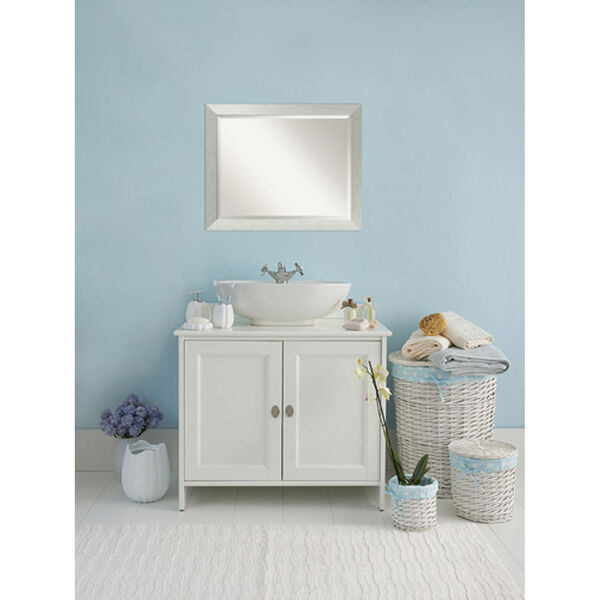Brushed Silver 32 x 26-Inch Large Vanity Mirror, image 5