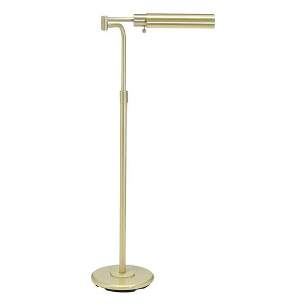 Satin Brass Adjustable Pharmacy Floor Lamp, image 1