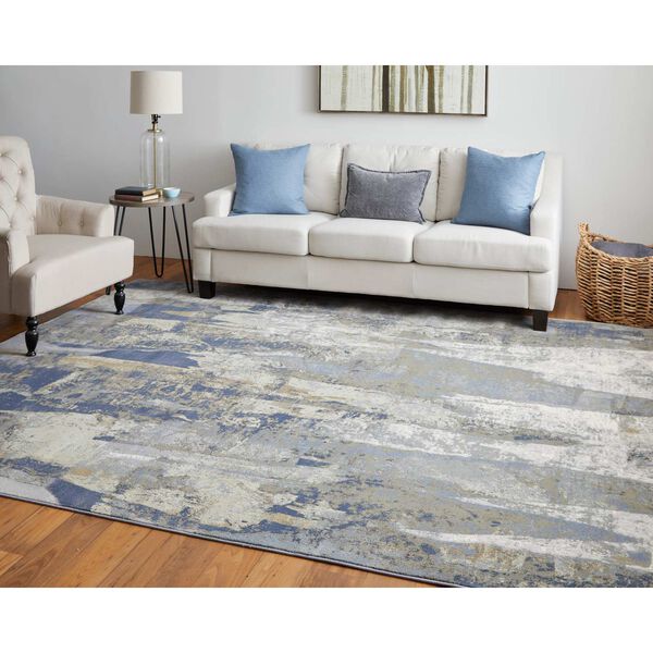Clio Blue Gray Tan Rectangular 3 Ft. 10 In. x 6 Ft. Area Rug, image 4