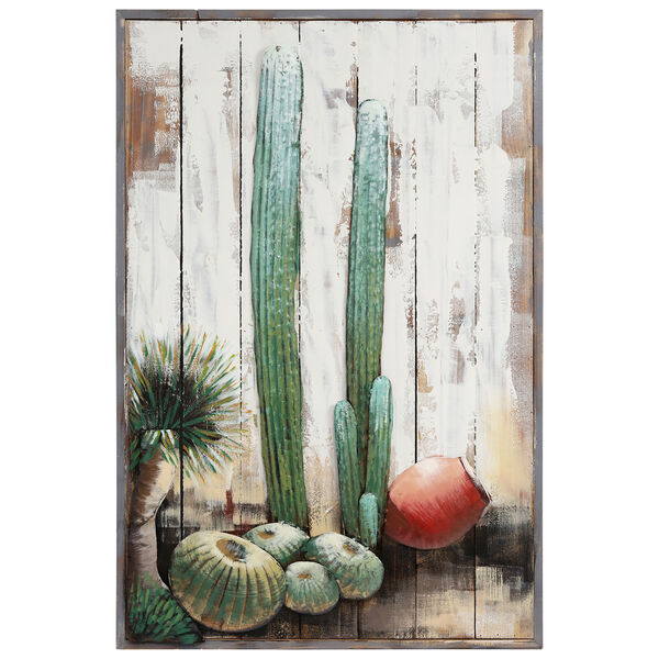 Cacti Hand Painted Solid Wood Framed Wall Art, image 2