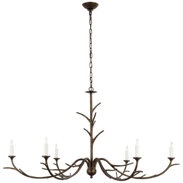 Iberia Large Chandelier in Antique Bronze Leaf by Julie Neill, image 1