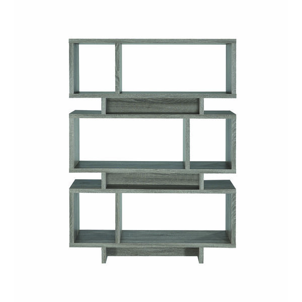 Weathered Grey Three-Tier Open Bookcase, image 3