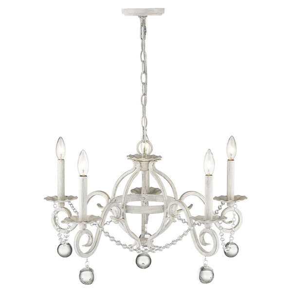 Callie Country White Five-Light Chandelier, image 3